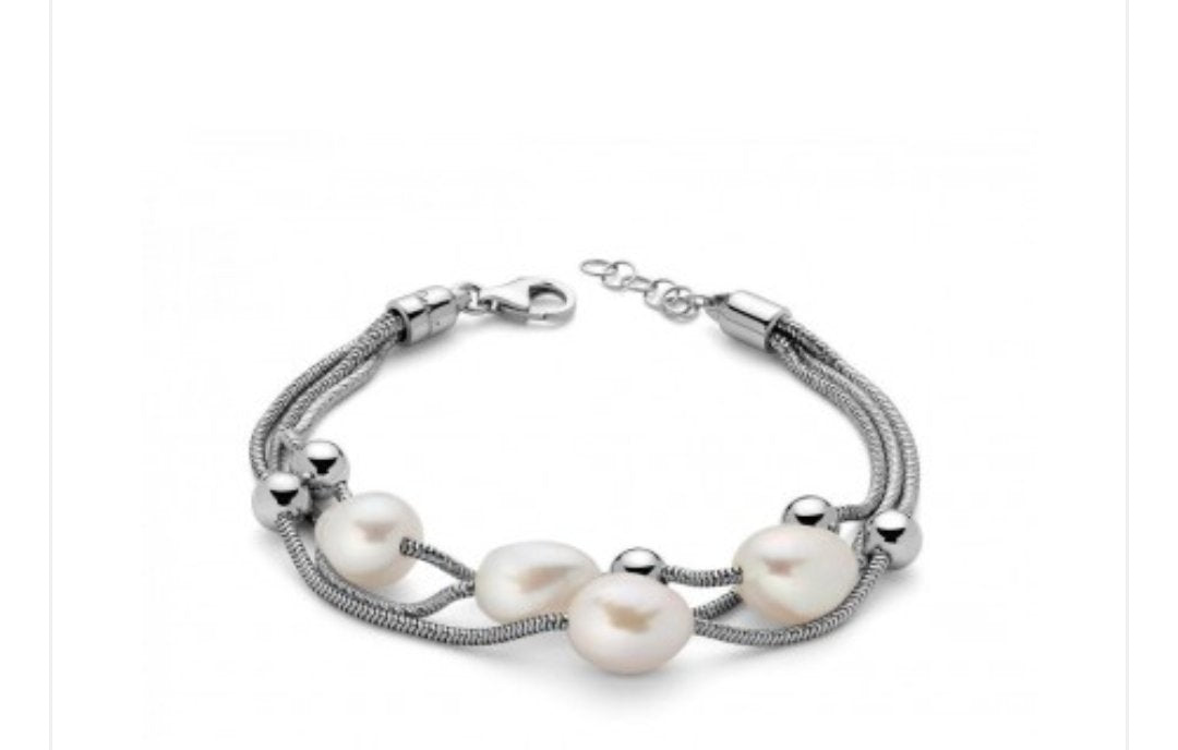 Bracciale Donna Miluna PBR3008 – Bracciale in argento 925 rodiato e perle barocche coltivate 10-11 mm collezione Miss Italia