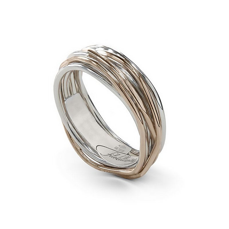 Anello Filodellavita 7 fili in oro rosa 9 KT e argento 925 della collezione Classic – AN7AR