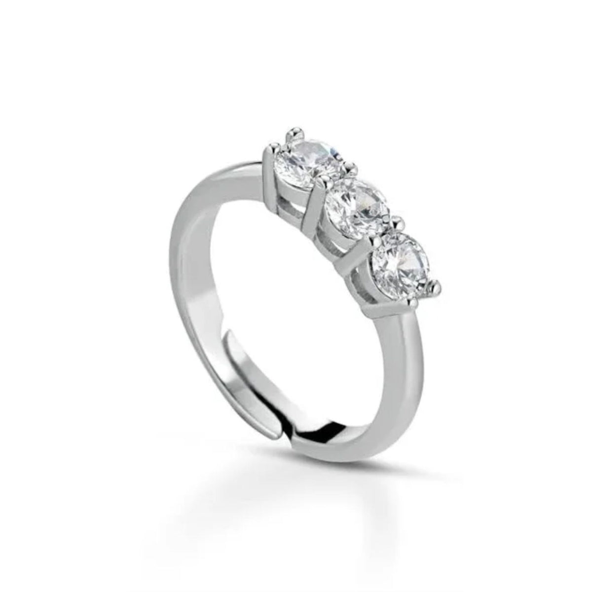 Anello trilogy in argento con scatola San Valentino