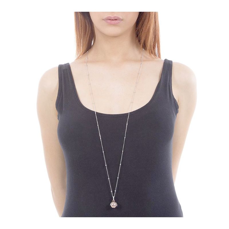 Collana con ciondolo sonoro rodiata, cuori e zirconi (BOCCADAMO) - TRGR07