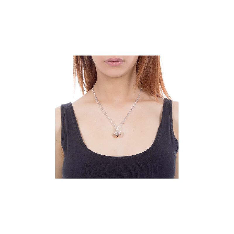 Boccadamo Collana Chiama Angeli con ciondolo sonoro bicolor, stelle e zirconi - TRGR10