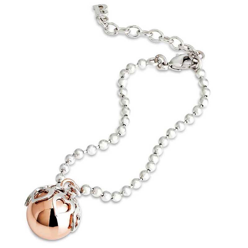 Bracciale con ciondolo sonoro rosato e stelle traforate (BOCCADAMO) - TRBR05