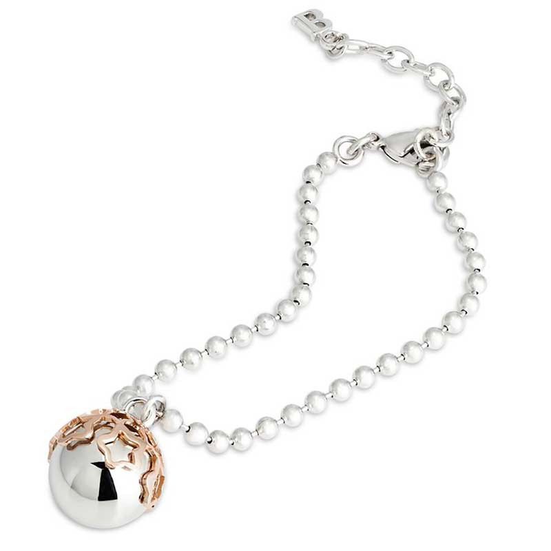 Bracciale con ciondolo sonoro e stelle rosate traforate (BOCCADAMO) - TRBR04
