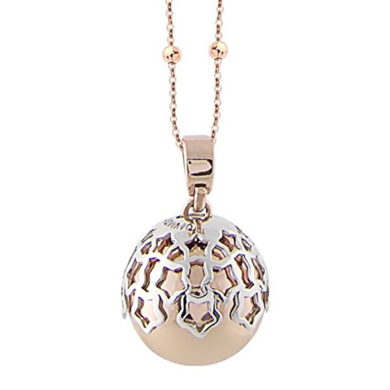 Collana rosata con ciondolo sonoro e traforo di stelle (BOCCADAMO) - TRGR06