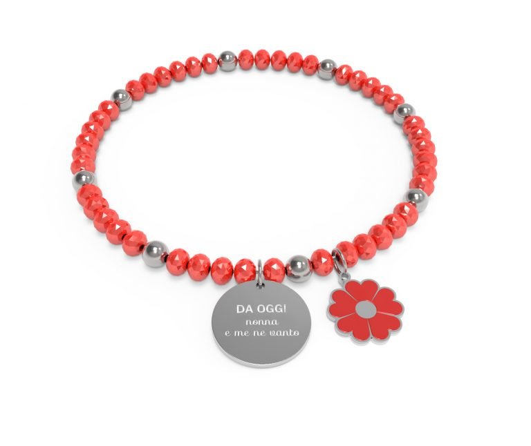 Bracciale 10 Buoni Propositi Rosso Da Oggi nonna e me ne vanto - B5482