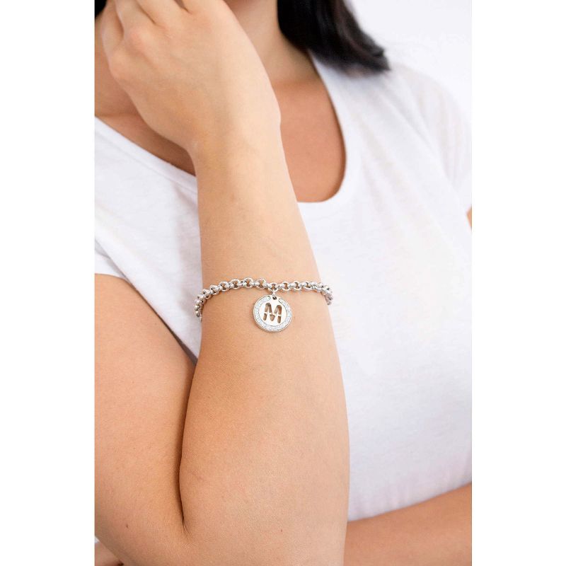 Bracciale in Ottone Silver e Glitter LETTERA A - LOVE LETTERS (Bliss) - 20073672
