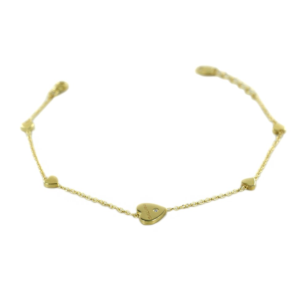 Bracciale con cuori in oro giallo Salvini Gioielli