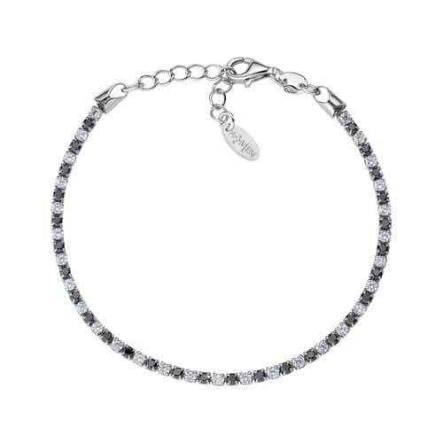 Bracciale Tennis Rodio Zirconi Bianchi e Neri Amen