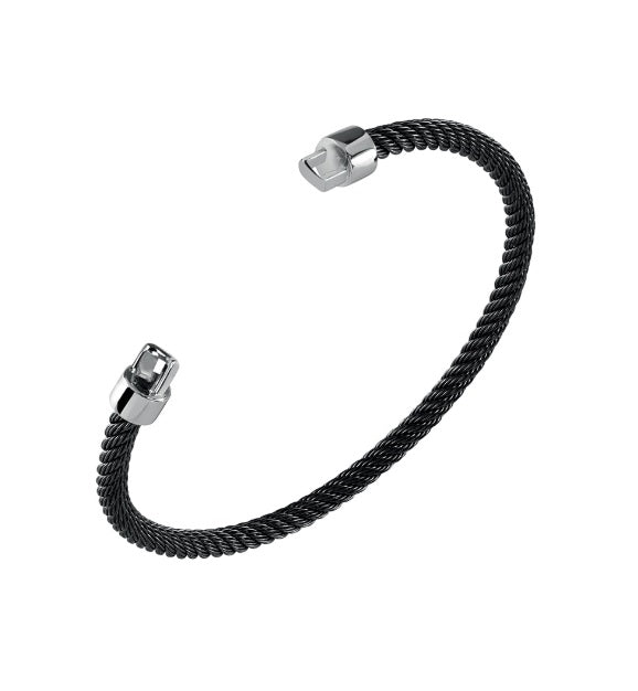 Bracciale Componibile in acciaio brunito nero con inserti in argento Salvini - 20085440