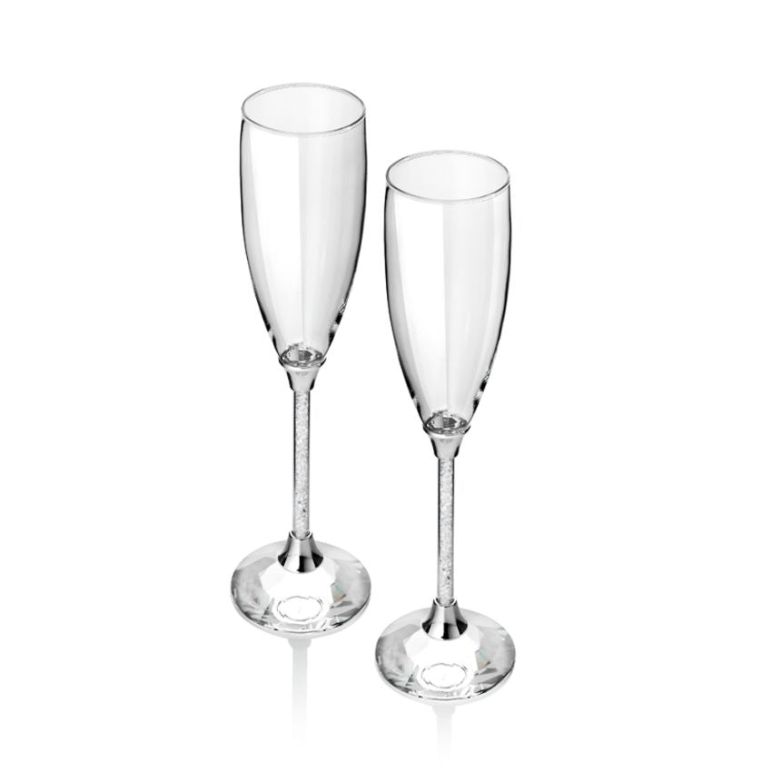 Coppia flute con cristalli di Ottaviani - 77049