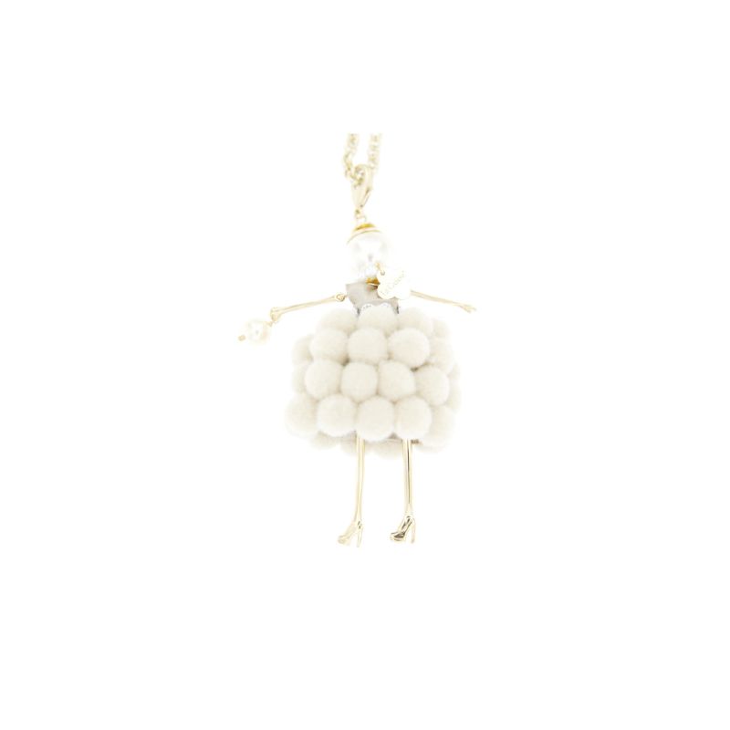 collana coccolosa ( le carose) con pon pon beige