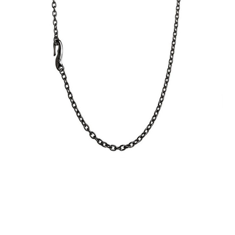 Collana donna argento brunito a catena | Rubinia Gioielli