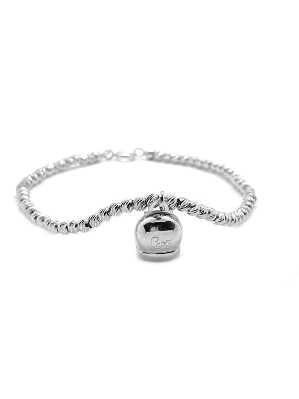 Bracciale con Campanella Argento Portafortuna Capri (sfere effetto Diamantato)
