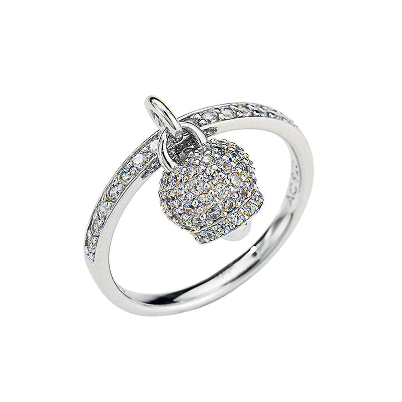 Anello donna argento campanella con zirconi
