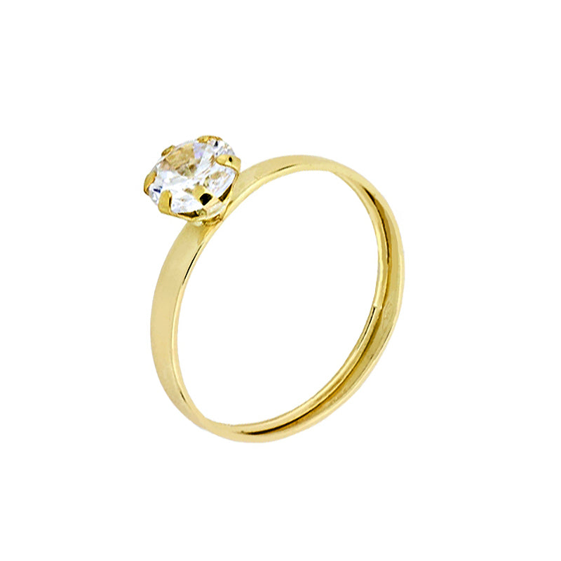 Anello solitario donna oro giallo 6 griffe