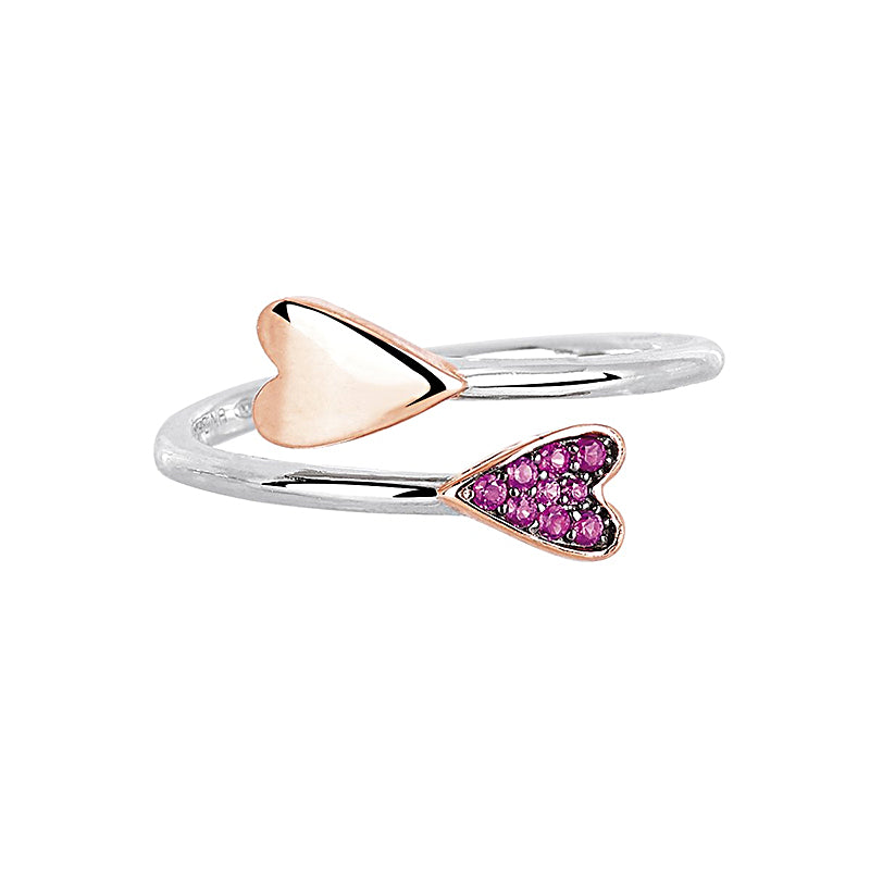 Anello donna argento contrarié cuori | Mabina