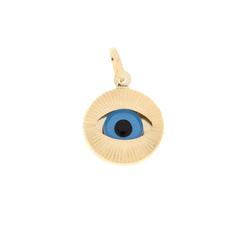 Ciondolo occhio unisex portafortuna oro giallo