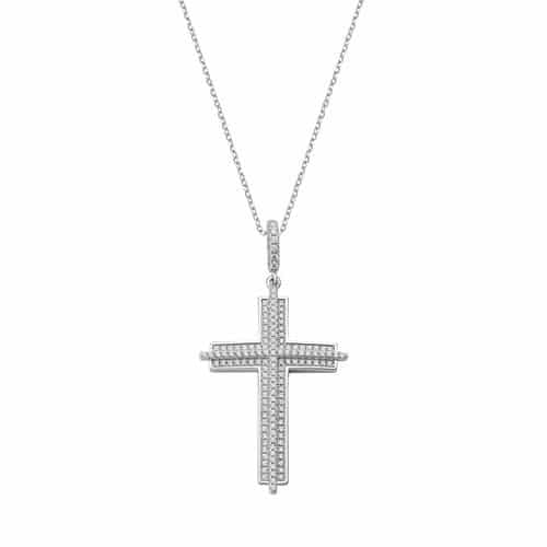 Collana Croce Rilievo Zirconi Bianchi
Amen