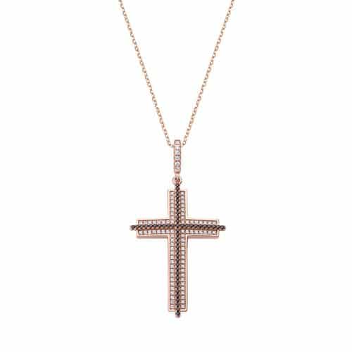Collana Croce Rilievo Zirconi Brown
Amen