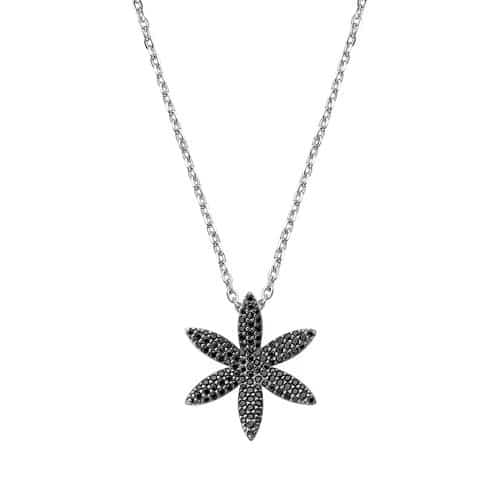 Collana Fiore Della Vita Zirconi Neri Amen