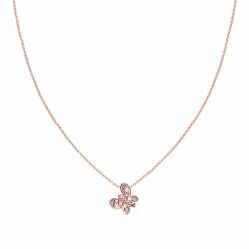 Collana Rosè Farfalla Zirconi Brown Amen