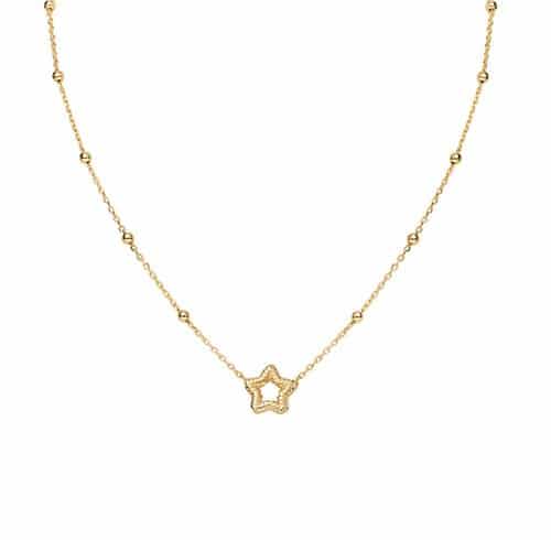 Collana Stella Godronato Dorato Amen