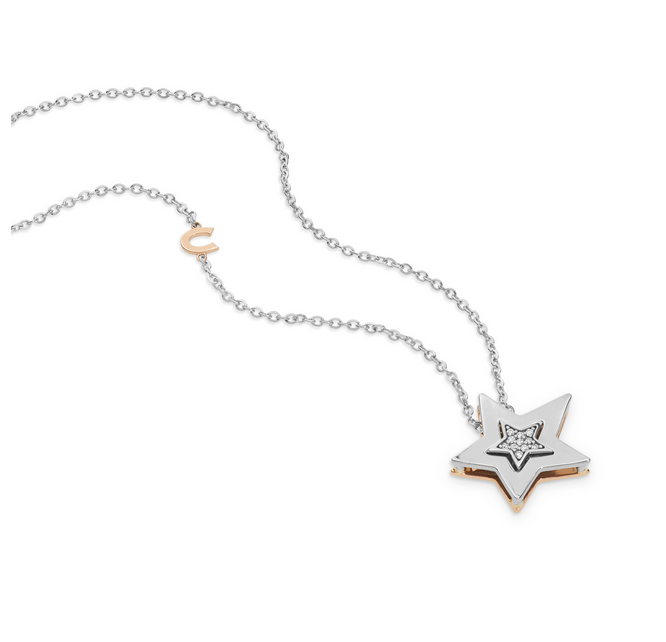 Collana in oro bianco e rosa 18 KT di Comete Gioielli della collezione Stella - GLB1447