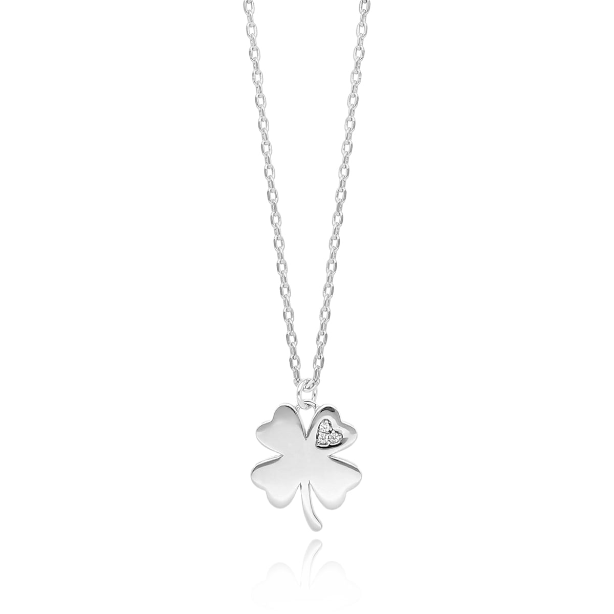 Collana donna argento con quadrifoglio | Mabina