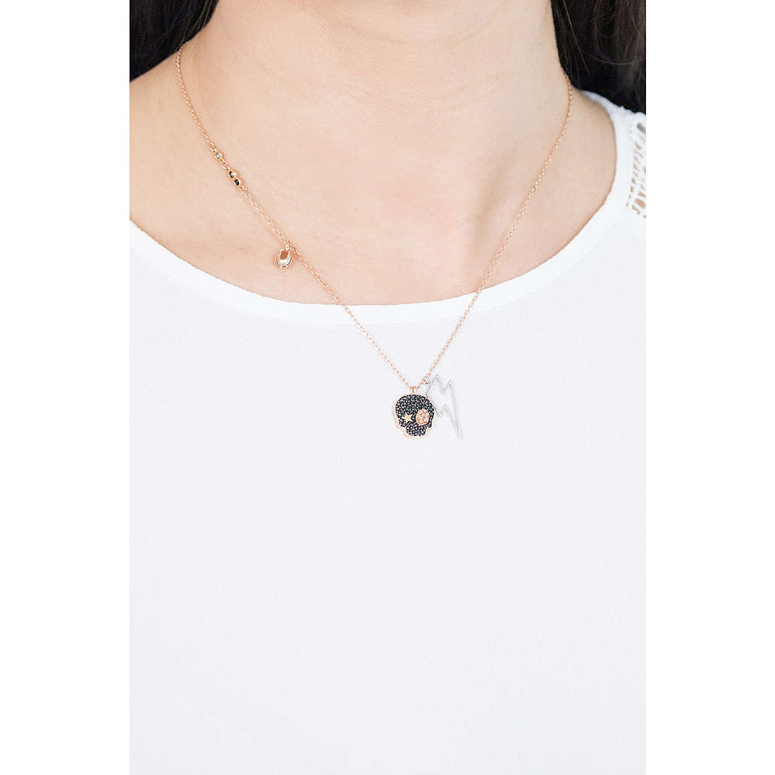 collana donna gioielli Swarovski Skull