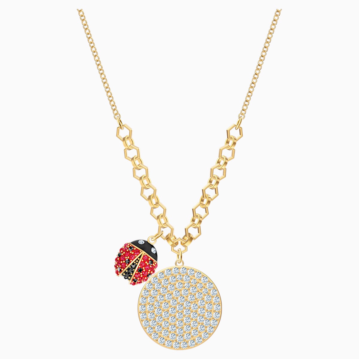 COLLANA LISABEL COIN, ROSSO, PLACCATO ORO