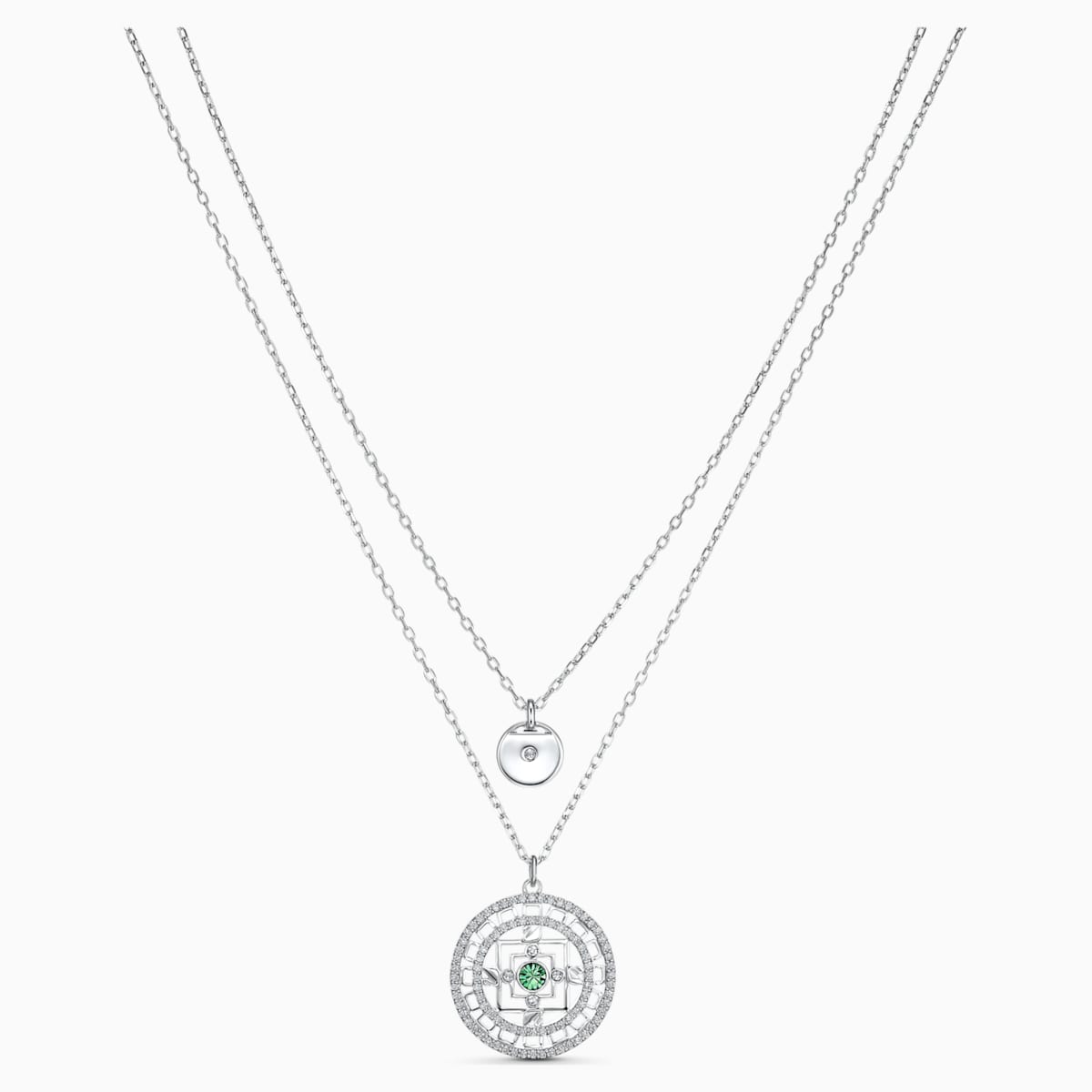 COLLANA SWAROVSKI SYMBOLIC MANDALA, BIANCO, PLACCATO RODIO