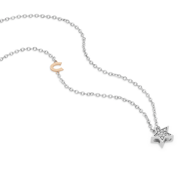 Collana in oro bianco e rosa 18 KT di Comete Gioielli della collezione Stella - GLB1447