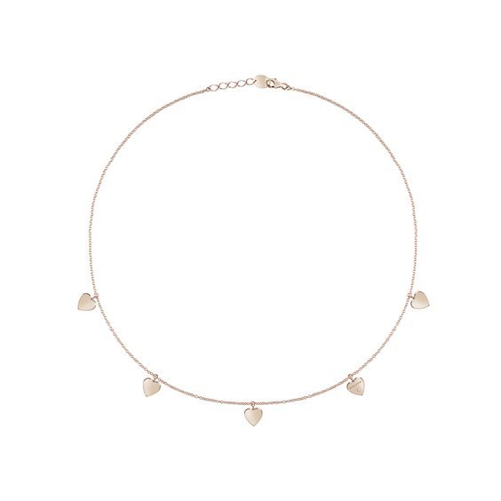 Girocollo con cuori in oro rosa Salvini Gioielli