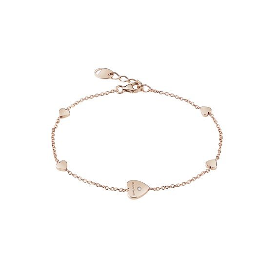 Bracciale con cuori in oro rosa Salvini Gioielli