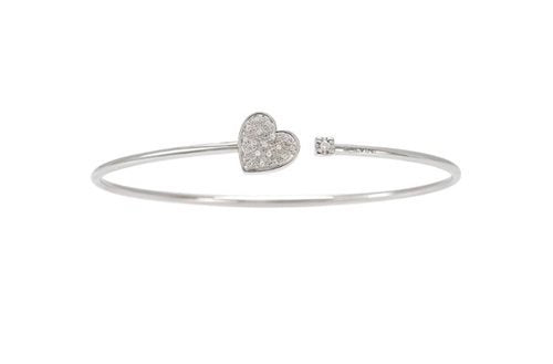 Bracciale rigido in oro bianco con cuore Salvini Gioielli