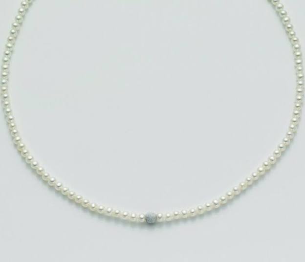 Collana Donna Miluna Perle Oro Bianco Diamantato