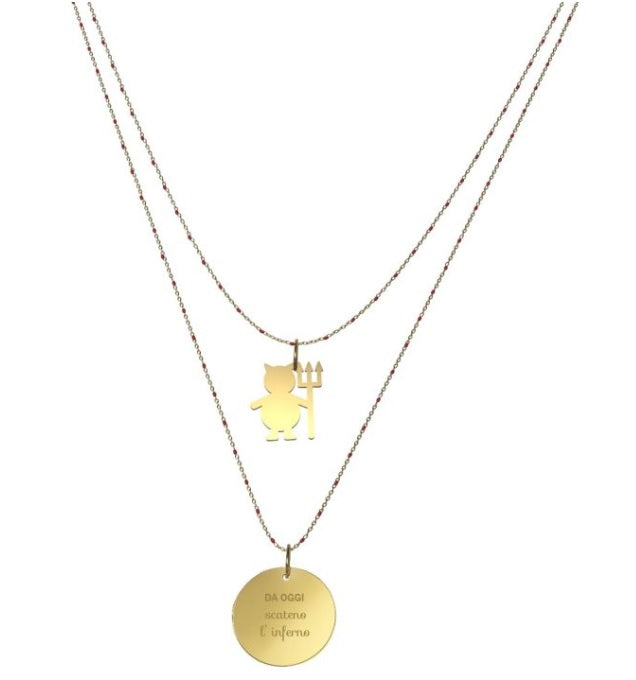 Collana 10 Buoni Propositi gold DA OGGI scateno l'inferno - N9841/R