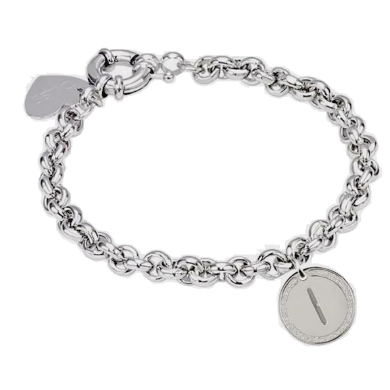 Bracciale in Ottone Silver e Glitter LETTERA I - LOVE LETTERS (Bliss) - 20073683
