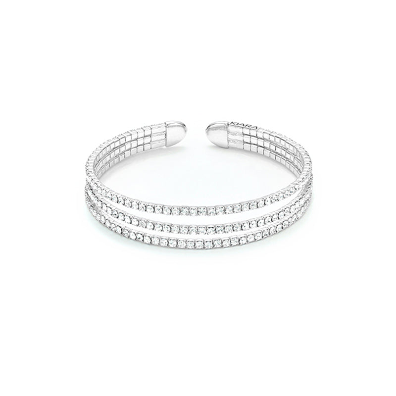 Bracciale tennis Kiara a 3 fili con zirconi bianchi in ottone Art.KBRD1273B