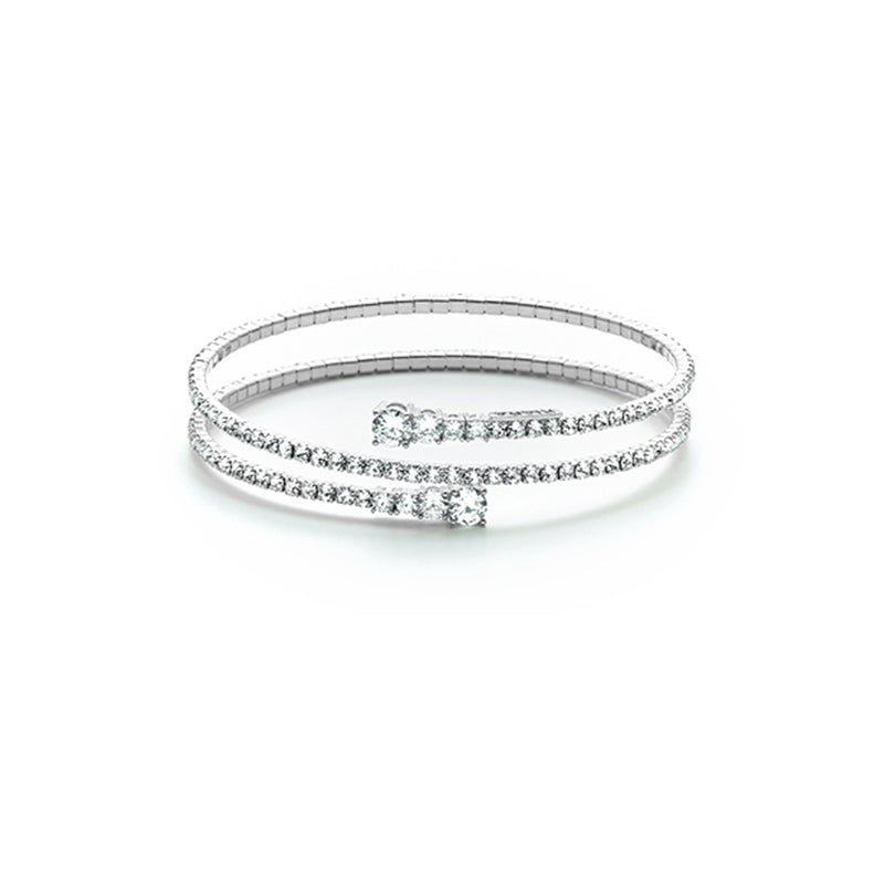 Bracciale Kiara in ottone con zirconi doppio filo Art. KBRD1467B