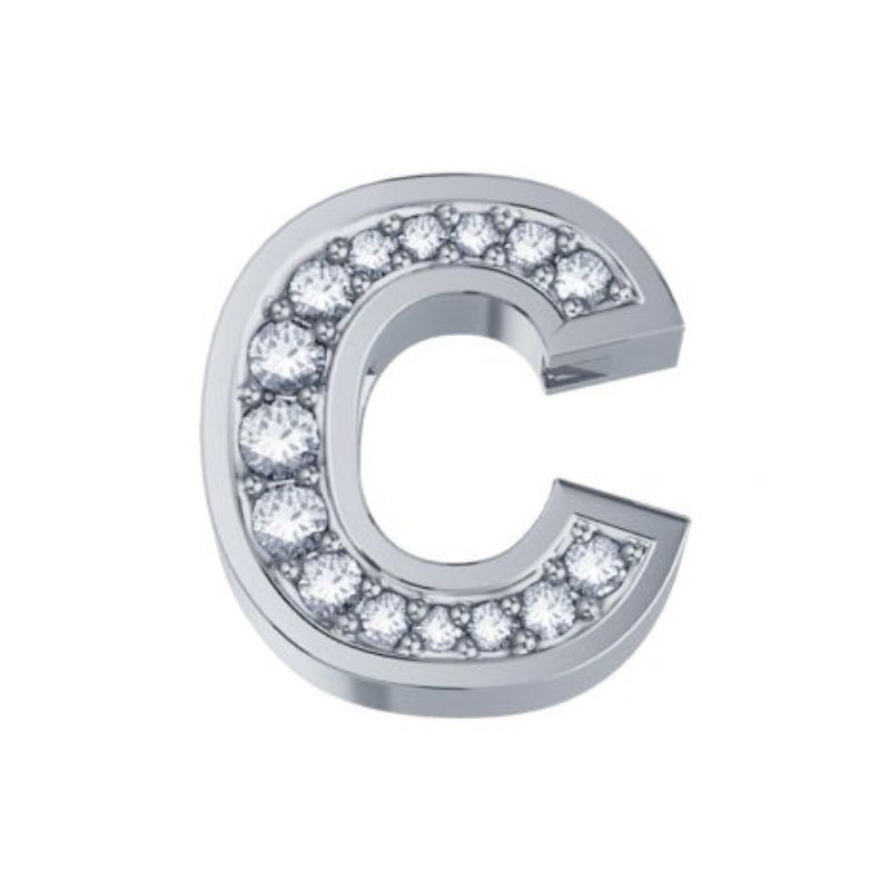 Elemento lettera C in oro bianco e diamanti ELEMENTS (DonnaOro) - DCHF3319C.002