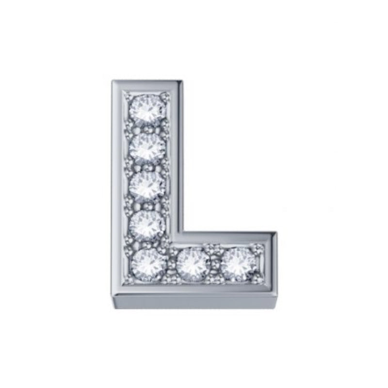 Elemento lettera L in oro bianco e diamanti ELEMENTS (DonnaOro) - DCHF3319L.001