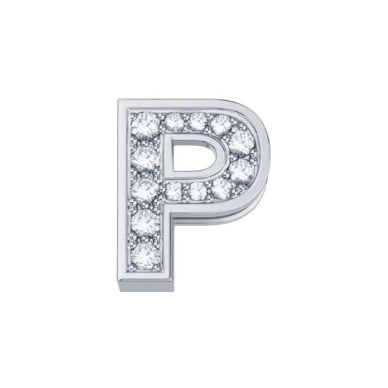 Elemento lettera P in oro bianco e diamanti ELEMENTS (DonnaOro) - DCHF3319P.002