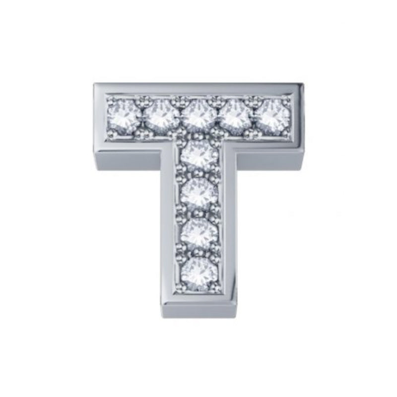 Elemento lettera T in oro bianco e diamanti ELEMENTS (DonnaOro) - DCHF3319T.001