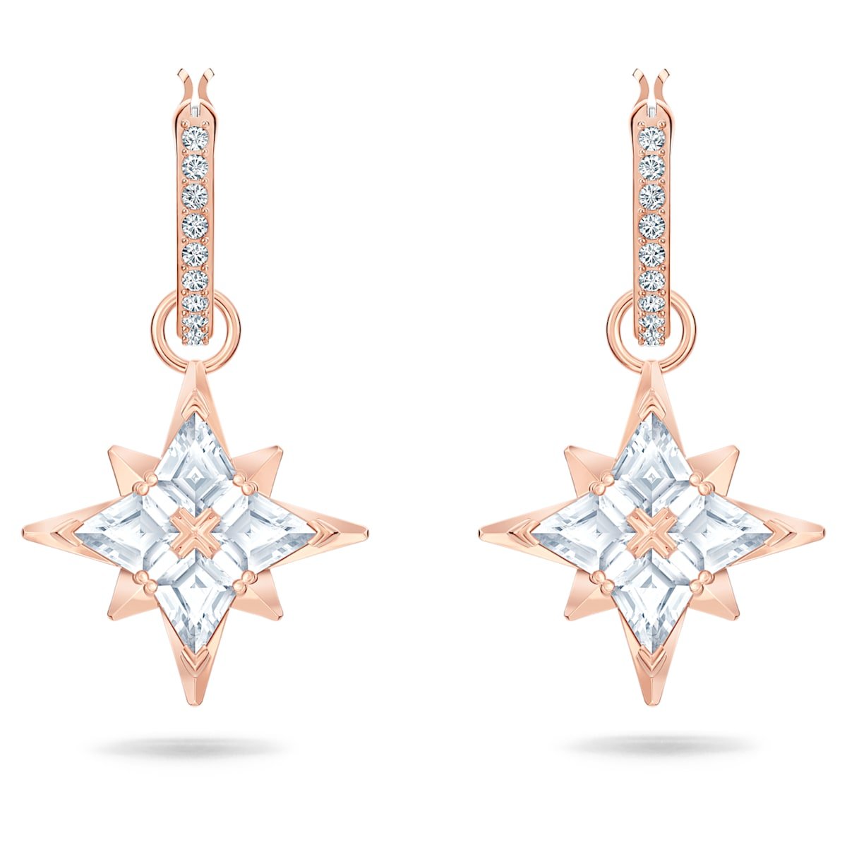 Orecchini a cerchio Swarovski Symbolic
Stella, Bianco, Placcato color oro Rosa