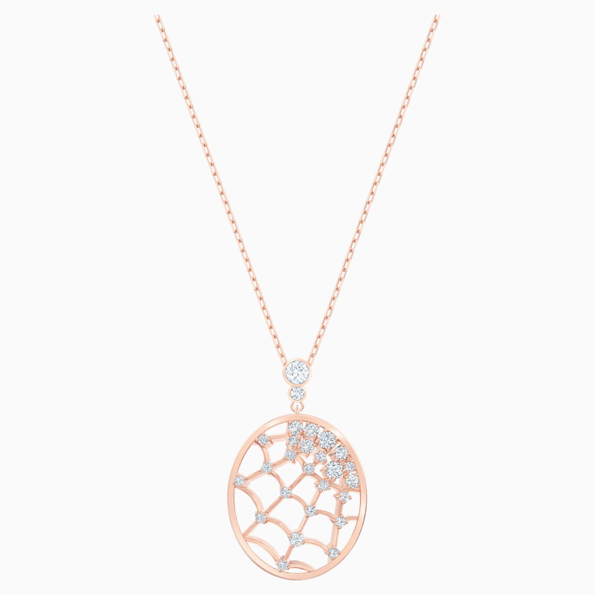 PENDENTE PRECISELY, BIANCO, PLACCATO ORO ROSA