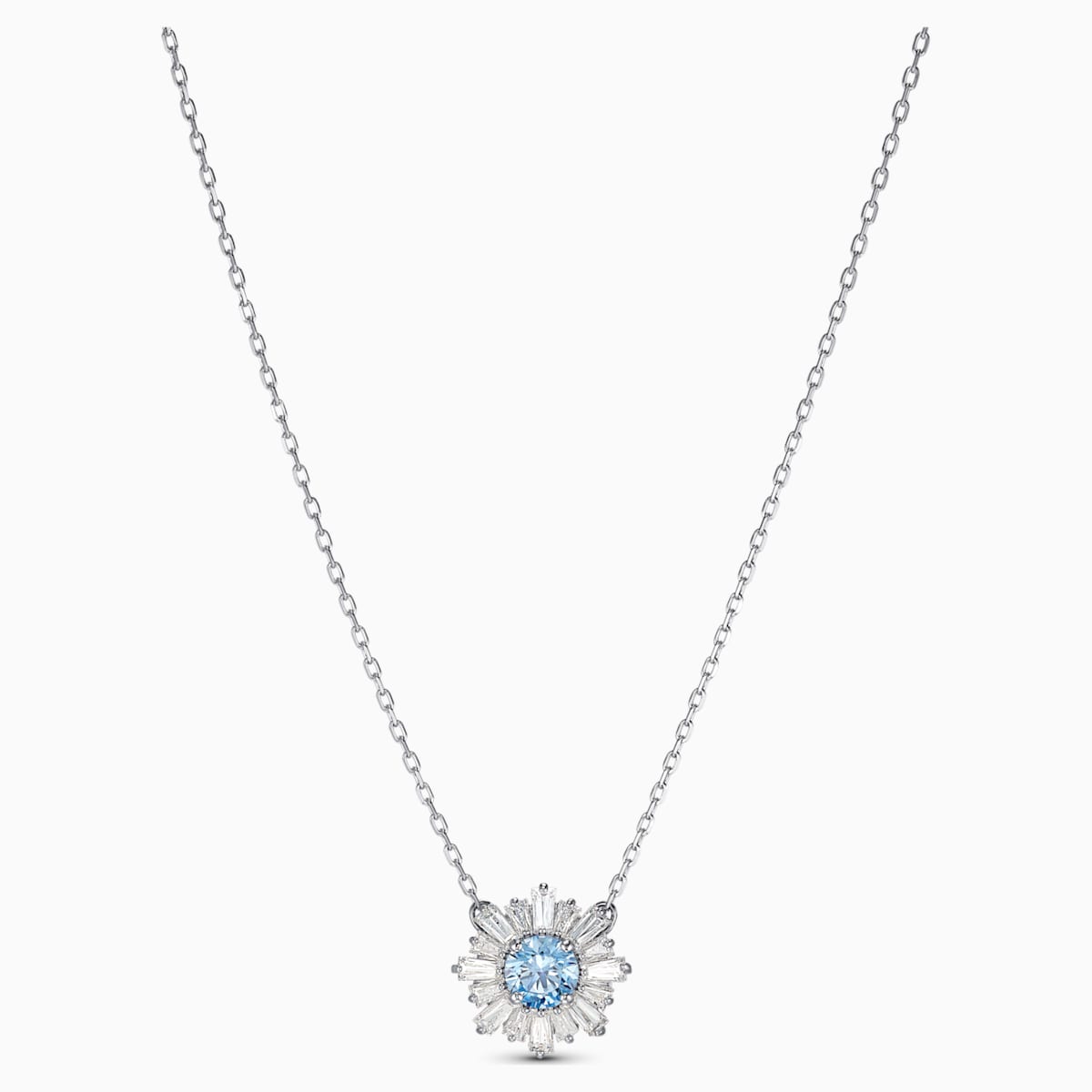 PENDENTE SUNSHINE, AZZURRO, PLACCATO RODIO