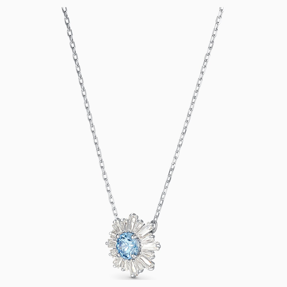 PENDENTE SUNSHINE, AZZURRO, PLACCATO RODIO