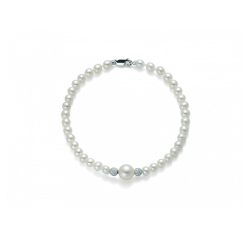 Bracciale di Perle Miluna con 2 sfere di oro bianco - PBR2538V