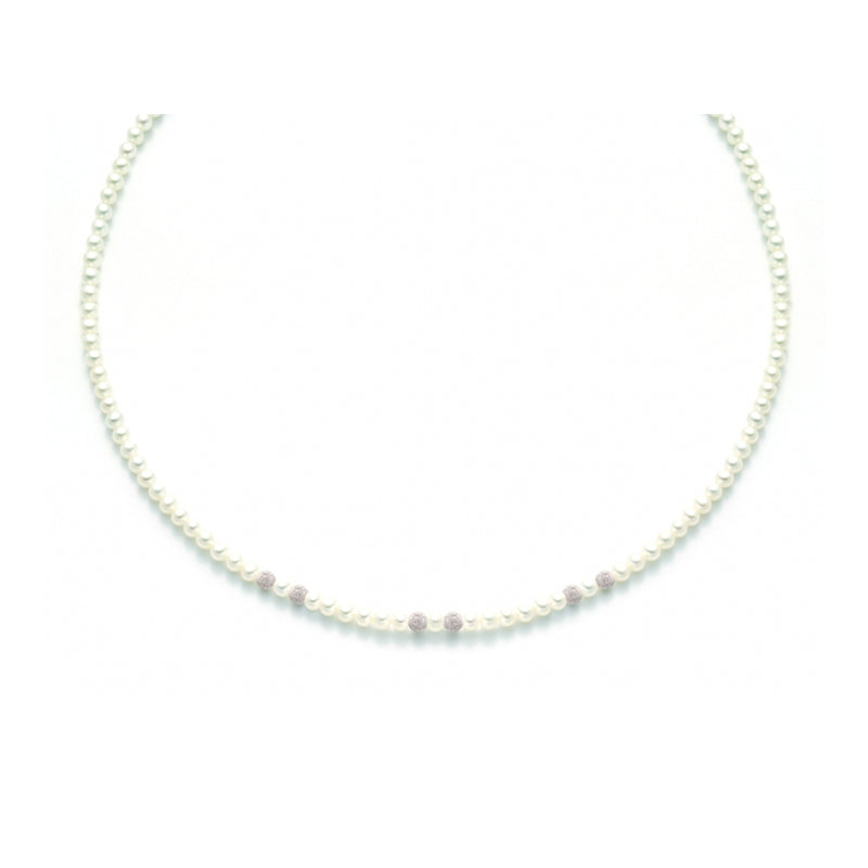 Collana di Perle miluna con 6 sfere in oro diamantato – PCL1142